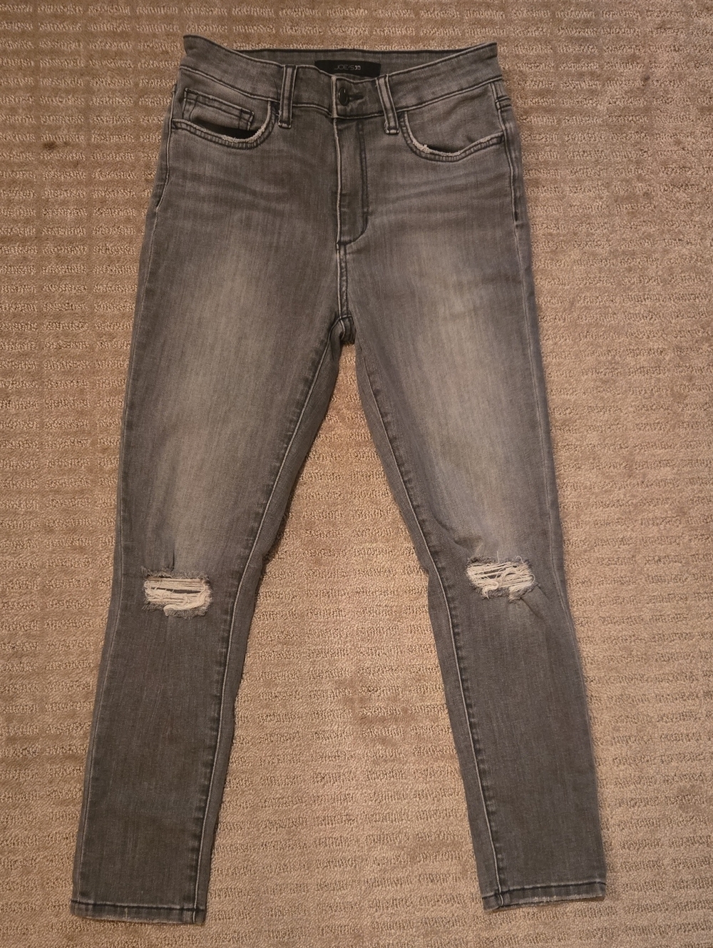 Joe's Jeans Gray Distressed Skinny Jeans